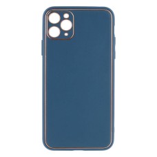 Чохол Apple iPhone 11 Pro Max, Leather Case Gold, Синій