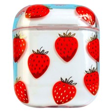 Чохол Apple AirPods, AirPods 2, Clear Case Strong Design, Strawberry, Малюнок
