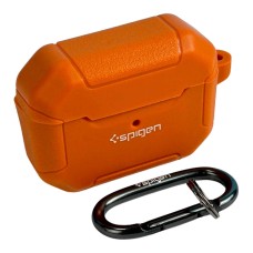 Чохол Apple AirPods, AirPods 2, Spigen Leather Armor Carabin, Помаранчевий