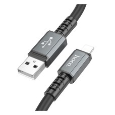 USB кабель Hoco X85 Apple iPhone SE 2022, iPhone 14 Pro Max, iPhone 14 Plus, iPhone 14 Pro, iPhone 14, iPhone 13 Pro, iPhone 13 Mini, iPhone 13, iPhone 13 Pro Max, iPhone 12 Mini, iPhone 12 Pro Max, iPhone 12 Pro, Lightning, 1.0 м., Чорний