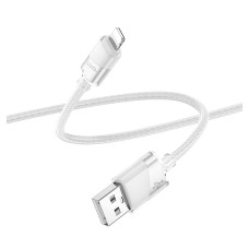 USB кабель Hoco U132 Beijing Apple iPhone SE 2022, iPhone 14 Pro Max, iPhone 14 Plus, iPhone 14 Pro, iPhone 14, iPhone 13 Pro, iPhone 13 Mini, iPhone 13, iPhone 13 Pro Max, iPhone 12 Mini, iPhone 12 Pro Max, Lightning, 1.2 м., Сірий