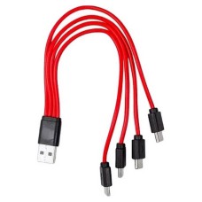 USB кабель Soshine, Type-C, 0.2 м., Червоний