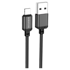 USB кабель Borofone BX87 Sharp PD Apple iPhone SE 2022, iPhone 14 Pro Max, iPhone 14 Plus, iPhone 14 Pro, iPhone 14, iPhone 13 Pro, iPhone 13 Mini, iPhone 13, iPhone 13 Pro Max, iPhone 12 Mini, iPhone 12 Pro Max, Lightning, 1.0 м., Чорний