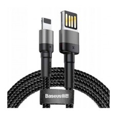 USB кабель Baseus CALKLF-HG1 Cafule Apple iPhone SE 2022, iPhone 14 Pro Max, iPhone 14 Plus, iPhone 14 Pro, iPhone 14, iPhone 13 Pro, iPhone 13 Mini, iPhone 13, iPhone 13 Pro Max, iPhone 12 Mini, iPhone 12 Pro Max, Lightning, 2.0 м., Чорний