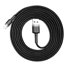 USB кабель Baseus CALKLF-CG1 Cafule Apple iPhone SE 2022, iPhone 14 Pro Max, iPhone 14 Plus, iPhone 14 Pro, iPhone 14, iPhone 13 Pro, iPhone 13 Mini, iPhone 13, iPhone 13 Pro Max, iPhone 12 Mini, iPhone 12 Pro Max, Lightning, 2.0 м., Чорний