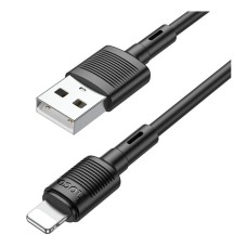 USB кабель Hoco X83 Apple iPhone SE 2022, iPhone 14 Pro Max, iPhone 14 Plus, iPhone 14 Pro, iPhone 14, iPhone 13 Pro, iPhone 13 Mini, iPhone 13, iPhone 13 Pro Max, iPhone 12 Mini, iPhone 12 Pro Max, iPhone 12 Pro, Lightning, 1.0 м., Чорний