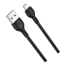 USB кабель XO NB200 Quick Charge Apple iPhone SE 2022, iPhone 14 Pro Max, iPhone 14 Plus, iPhone 14 Pro, iPhone 14, iPhone 13 Pro, iPhone 13 Mini, iPhone 13, iPhone 13 Pro Max, iPhone 12 Mini, iPhone 12 Pro Max, Lightning, 2.0 м., Чорний