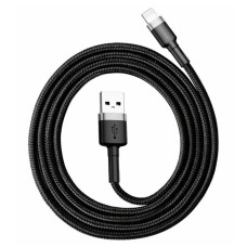 USB кабель Baseus CALKLF-AG1 Cafule Apple iPhone SE 2022, iPhone 14 Pro Max, iPhone 14 Plus, iPhone 14 Pro, iPhone 14, iPhone 13 Pro, iPhone 13 Mini, iPhone 13, iPhone 13 Pro Max, iPhone 12 Mini, iPhone 12 Pro Max, Lightning, 0.5 м., Чорний