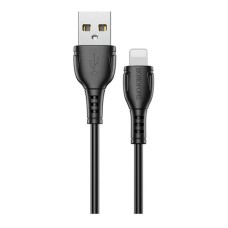 USB кабель Borofone BX51 Triumph Apple iPhone SE 2022, iPhone 14 Pro Max, iPhone 14 Plus, iPhone 14 Pro, iPhone 14, iPhone 13 Pro, iPhone 13 Mini, iPhone 13, iPhone 13 Pro Max, iPhone 12 Mini, iPhone 12 Pro Max, Lightning, 1.0 м., Чорний