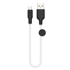 USB кабель Hoco X21 Plus Silicone, MicroUSB, 0.25 м., Чорний