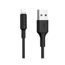 USB кабель Hoco X25 Soarer Apple iPhone SE 2022, iPhone 14 Pro Max, iPhone 14 Plus, iPhone 14 Pro, iPhone 14, iPhone 13 Pro, iPhone 13 Mini, iPhone 13, iPhone 13 Pro Max, iPhone 12 Mini, iPhone 12 Pro Max, Lightning, 1.0 м., Чорний