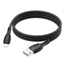 USB кабель Borofone BX86 Advantage Apple iPhone SE 2022, iPhone 14 Pro Max, iPhone 14 Plus, iPhone 14 Pro, iPhone 14, iPhone 13 Pro, iPhone 13 Mini, iPhone 13, iPhone 13 Pro Max, iPhone 12 Mini, iPhone 12 Pro Max, Lightning, 1.0 м., Чорний