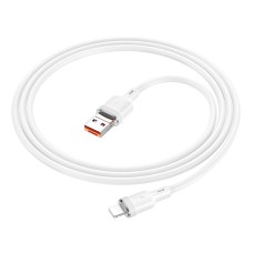 USB кабель Hoco U131 Afortunado Apple iPhone SE 2022, iPhone 14 Pro Max, iPhone 14 Plus, iPhone 14 Pro, iPhone 14, iPhone 13 Pro, iPhone 13 Mini, iPhone 13, iPhone 13 Pro Max, iPhone 12 Mini, iPhone 12 Pro Max, Lightning, 1.2 м., Білий