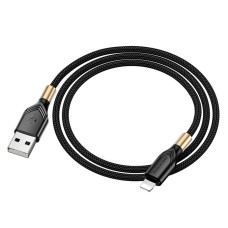 USB кабель Borofone BX92 Advantage Apple iPhone SE 2022, iPhone 14 Pro Max, iPhone 14 Plus, iPhone 14 Pro, iPhone 14, iPhone 13 Pro, iPhone 13 Mini, iPhone 13, iPhone 13 Pro Max, iPhone 12 Mini, iPhone 12 Pro Max, Lightning, 1.0 м., Чорний