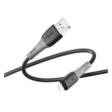 USB кабель Ridea RC-SI35 SiliconePro Apple iPhone SE 2022, iPhone 14 Pro Max, iPhone 14 Plus, iPhone 14 Pro, iPhone 14, iPhone 13 Pro, iPhone 13 Mini, iPhone 13, iPhone 13 Pro Max, iPhone 12 Mini, iPhone 12 Pro Max, Lightning, 1.0 м., Чорний