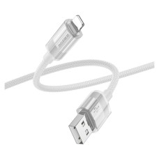 USB кабель Borofone BU44 Sincero Apple iPhone SE 2022, iPhone 14 Pro Max, iPhone 14 Plus, iPhone 14 Pro, iPhone 14, iPhone 13 Pro, iPhone 13 Mini, iPhone 13, iPhone 13 Pro Max, iPhone 12 Mini, iPhone 12 Pro Max, Lightning, 1.2 м., Сірий