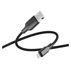 USB кабель Ridea RC-AI21 AirSiliconePro Apple iPhone SE 2022, iPhone 14 Pro Max, iPhone 14 Plus, iPhone 14 Pro, iPhone 14, iPhone 13 Pro, iPhone 13 Mini, iPhone 13, iPhone 13 Pro Max, iPhone 12 Mini, iPhone 12 Pro Max, Lightning, 1.0 м., Чорний