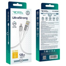 USB кабель Ridea RC-US42 UltraStrong Apple iPhone SE 2022, iPhone 14 Pro Max, iPhone 14 Plus, iPhone 14 Pro, iPhone 14, iPhone 13 Pro, iPhone 13 Mini, iPhone 13, iPhone 13 Pro Max, iPhone 12 Mini, iPhone 12 Pro Max, Lightning, 1.2 м., Чорний