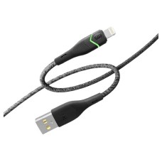 USB кабель Ridea RC-RL15 RGB Light Apple iPhone SE 2022, iPhone 14 Pro Max, iPhone 14 Plus, iPhone 14 Pro, iPhone 14, iPhone 13 Pro, iPhone 13 Mini, iPhone 13, iPhone 13 Pro Max, iPhone 12 Mini, iPhone 12 Pro Max, Lightning, 1.2 м., Чорний