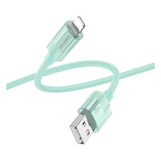 USB кабель Borofone BU44 Sincero Apple iPhone SE 2022, iPhone 14 Pro Max, iPhone 14 Plus, iPhone 14 Pro, iPhone 14, iPhone 13 Pro, iPhone 13 Mini, iPhone 13, iPhone 13 Pro Max, iPhone 12 Mini, iPhone 12 Pro Max, Lightning, 1.2 м., Зелений