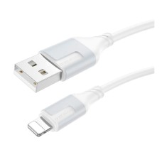 USB кабель Borofone BX101 Creator Apple iPhone SE 2022, iPhone 14 Pro Max, iPhone 14 Plus, iPhone 14 Pro, iPhone 14, iPhone 13 Pro, iPhone 13 Mini, iPhone 13, iPhone 13 Pro Max, iPhone 12 Mini, iPhone 12 Pro Max, Lightning, 1.0 м., Білий