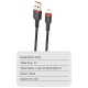 USB кабель WUW X203, MicroUSB, 1.0 м., Чорний