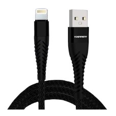 USB кабель Denmen D45L Apple iPhone SE 2022, iPhone 14 Pro Max, iPhone 14 Plus, iPhone 14 Pro, iPhone 14, iPhone 13 Pro, iPhone 13 Mini, iPhone 13, iPhone 13 Pro Max, iPhone 12 Mini, iPhone 12 Pro Max, iPhone 12 Pro, Lightning, 1.0 м., Чорний