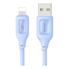 USB кабель Usams US-SJ618 Apple iPhone SE 2022, iPhone 14 Pro Max, iPhone 14 Plus, iPhone 14 Pro, iPhone 14, iPhone 13 Pro, iPhone 13 Mini, iPhone 13, iPhone 13 Pro Max, iPhone 12 Mini, iPhone 12 Pro Max, Lightning, 1.0 м., Блакитний