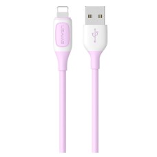 USB кабель Usams US-SJ595 Bicolor Apple iPhone SE 2022, iPhone 14 Pro Max, iPhone 14 Plus, iPhone 14 Pro, iPhone 14, iPhone 13 Pro, iPhone 13 Mini, iPhone 13, iPhone 13 Pro Max, iPhone 12 Mini, iPhone 12 Pro Max, Lightning, 1.0 м., Бузковий