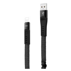 USB кабель XO NB127 Spring Apple iPhone SE 2022, iPhone 14 Pro Max, iPhone 14 Plus, iPhone 14 Pro, iPhone 14, iPhone 13 Pro, iPhone 13 Mini, iPhone 13, iPhone 13 Pro Max, iPhone 12 Mini, iPhone 12 Pro Max, Lightning, 1.2 м., Чорний