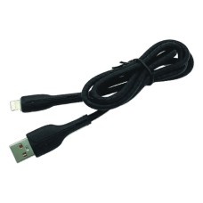 USB кабель Denmen D15L Apple iPhone SE 2022, iPhone 14 Pro Max, iPhone 14 Plus, iPhone 14 Pro, iPhone 14, iPhone 13 Pro, iPhone 13 Mini, iPhone 13, iPhone 13 Pro Max, iPhone 12 Mini, iPhone 12 Pro Max, iPhone 12 Pro, Lightning, 1.0 м., Чорний