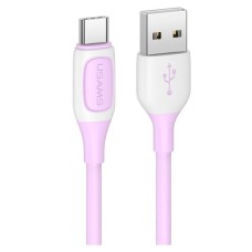 USB кабель Usams US-SJ596 Bicolor, Type-C, 1.0 м., Бузковий