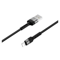 USB кабель Borofone BX34 Advantage Apple iPhone SE 2022, iPhone 14 Pro Max, iPhone 14 Plus, iPhone 14 Pro, iPhone 14, iPhone 13 Pro, iPhone 13 Mini, iPhone 13, iPhone 13 Pro Max, iPhone 12 Mini, iPhone 12 Pro Max, Lightning, 1.0 м., Чорний