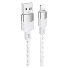 USB кабель Hoco X99 Crystal Junctio Apple iPhone SE 2022, iPhone 14 Pro Max, iPhone 14 Plus, iPhone 14 Pro, iPhone 14, iPhone 13 Pro, iPhone 13 Mini, iPhone 13, iPhone 13 Pro Max, iPhone 12 Mini, iPhone 12 Pro Max, Lightning, 1.0 м., Сірий