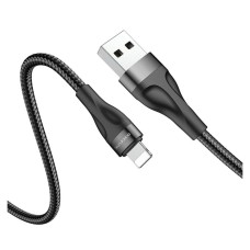 USB кабель Borofone BX61 Source Apple iPhone SE 2022, iPhone 14 Pro Max, iPhone 14 Plus, iPhone 14 Pro, iPhone 14, iPhone 13 Pro, iPhone 13 Mini, iPhone 13, iPhone 13 Pro Max, iPhone 12 Mini, iPhone 12 Pro Max, Lightning, 1.0 м., Чорний