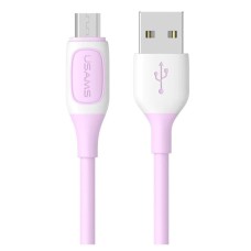 USB кабель Usams US-SJ597 Bicolor, MicroUSB, 1.0 м., Бузковий