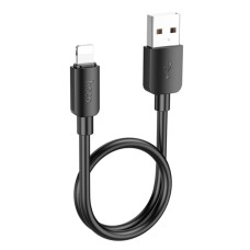 USB кабель Hoco X96 Hyper Apple iPhone SE 2022, iPhone 14 Pro Max, iPhone 14 Plus, iPhone 14 Pro, iPhone 14, iPhone 13 Pro, iPhone 13 Mini, iPhone 13, iPhone 13 Pro Max, iPhone 12 Mini, iPhone 12 Pro Max, Lightning, 0.25 м., Чорний