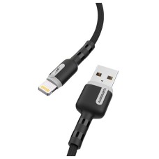 USB кабель Denmen D46L Apple iPhone SE 2022, iPhone 14 Pro Max, iPhone 14 Plus, iPhone 14 Pro, iPhone 14, iPhone 13 Pro, iPhone 13 Mini, iPhone 13, iPhone 13 Pro Max, iPhone 12 Mini, iPhone 12 Pro Max, iPhone 12 Pro, Lightning, 1.0 м., Сірий