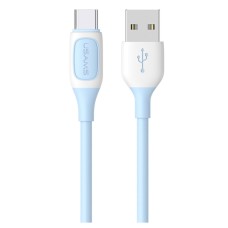 USB кабель Usams US-SJ596 Bicolor, Type-C, 1.0 м., Блакитний