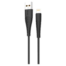 USB кабель Denmen D19L Apple iPhone SE 2022, iPhone 14 Pro Max, iPhone 14 Plus, iPhone 14 Pro, iPhone 14, iPhone 13 Pro, iPhone 13 Mini, iPhone 13, iPhone 13 Pro Max, iPhone 12 Mini, iPhone 12 Pro Max, iPhone 12 Pro, Lightning, 1.0 м., Чорний