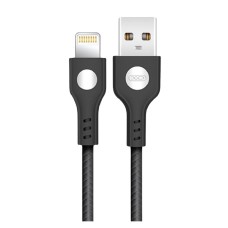 USB кабель XO NB107 Apple iPhone SE 2022, iPhone 14 Pro Max, iPhone 14 Plus, iPhone 14 Pro, iPhone 14, iPhone 13 Pro, iPhone 13 Mini, iPhone 13, iPhone 13 Pro Max, iPhone 12 Mini, iPhone 12 Pro Max, iPhone 12 Pro, Lightning, 1.0 м., Чорний