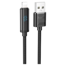 USB кабель Hoco U127 Apple iPhone SE 2022, iPhone 14 Pro Max, iPhone 14 Plus, iPhone 14 Pro, iPhone 14, iPhone 13 Pro, iPhone 13 Mini, iPhone 13, iPhone 13 Pro Max, iPhone 12 Mini, iPhone 12 Pro Max, iPhone 12 Pro, Lightning, 1.0 м., Чорний