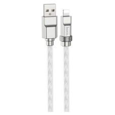 USB кабель Hoco U113 Solid Apple iPhone SE 2022, iPhone 14 Pro Max, iPhone 14 Plus, iPhone 14 Pro, iPhone 14, iPhone 13 Pro, iPhone 13 Mini, iPhone 13, iPhone 13 Pro Max, iPhone 12 Mini, iPhone 12 Pro Max, Lightning, 1.0 м., Срібний