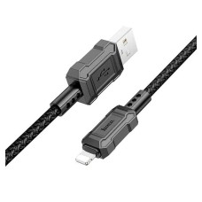 USB кабель Hoco X94 Leader Apple iPhone SE 2022, iPhone 14 Pro Max, iPhone 14 Plus, iPhone 14 Pro, iPhone 14, iPhone 13 Pro, iPhone 13 Mini, iPhone 13, iPhone 13 Pro Max, iPhone 12 Mini, iPhone 12 Pro Max, Lightning, 1.0 м., Чорний