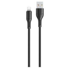 USB кабель Usams US-SJ500 U68 Apple iPhone SE 2022, iPhone 14 Pro Max, iPhone 14 Plus, iPhone 14 Pro, iPhone 14, iPhone 13 Pro, iPhone 13 Mini, iPhone 13, iPhone 13 Pro Max, iPhone 12 Mini, iPhone 12 Pro Max, Lightning, 1.0 м., Чорний