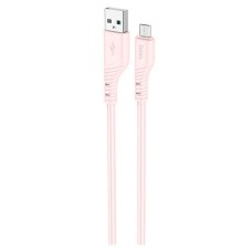 USB кабель Hoco X97 Crystal, MicroUSB, 1.0 м., Рожевий