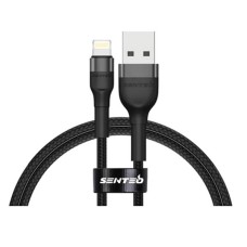 USB кабель SENTEO ST-01 Apple iPhone SE 2022, iPhone 14 Pro Max, iPhone 14 Plus, iPhone 14 Pro, iPhone 14, iPhone 13 Pro, iPhone 13 Mini, iPhone 13, iPhone 13 Pro Max, iPhone 12 Mini, iPhone 12 Pro Max, iPhone 12 Pro, Lightning, 1.0 м., Чорний