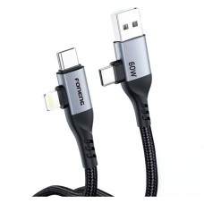 USB кабель Foneng X92 Apple iPhone SE 2022, iPhone 14 Pro Max, iPhone 14 Plus, iPhone 14 Pro, iPhone 14, iPhone 13 Pro, iPhone 13 Mini, iPhone 13, iPhone 13 Pro Max, iPhone 12 Mini, iPhone 12 Pro Max, Lightning, Type-C, 1.0 м., Чорний