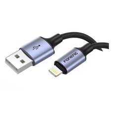 USB кабель Foneng X95 Apple iPhone SE 2022, iPhone 14 Pro Max, iPhone 14 Plus, iPhone 14 Pro, iPhone 14, iPhone 13 Pro, iPhone 13 Mini, iPhone 13, iPhone 13 Pro Max, iPhone 12 Mini, iPhone 12 Pro Max, iPhone 12 Pro, Lightning, 1.2 м., Чорний