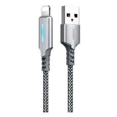 USB кабель Remax RC-123i Gonyu Apple iPhone SE 2022, iPhone 14 Pro Max, iPhone 14 Plus, iPhone 14 Pro, iPhone 14, iPhone 13 Pro, iPhone 13 Mini, iPhone 13, iPhone 13 Pro Max, iPhone 12 Mini, iPhone 12 Pro Max, Lightning, 1.0 м., Срібний